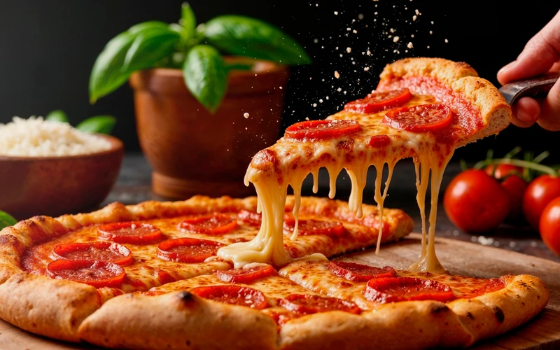 Pepperoni pizza slice